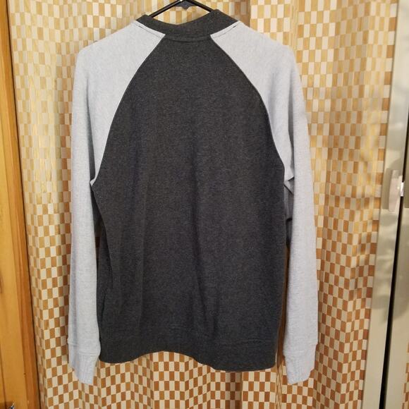 Mens Old Navy Lightweight Full Zip Sweatshirt Sz Med - Gray-Black with Pockets - Picture 2 of 3